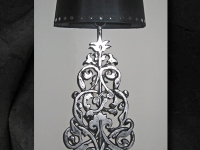 arabesk-l-lampvoet-silver-black-studded-lampshade
